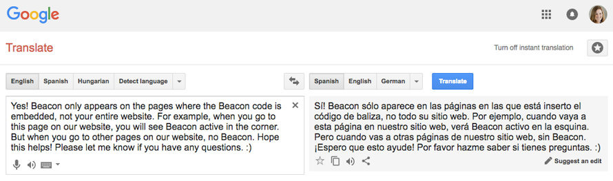 Google translate