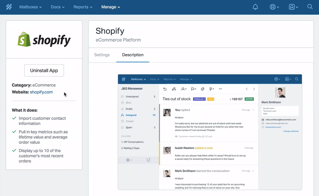 Shopify Help Scout integration