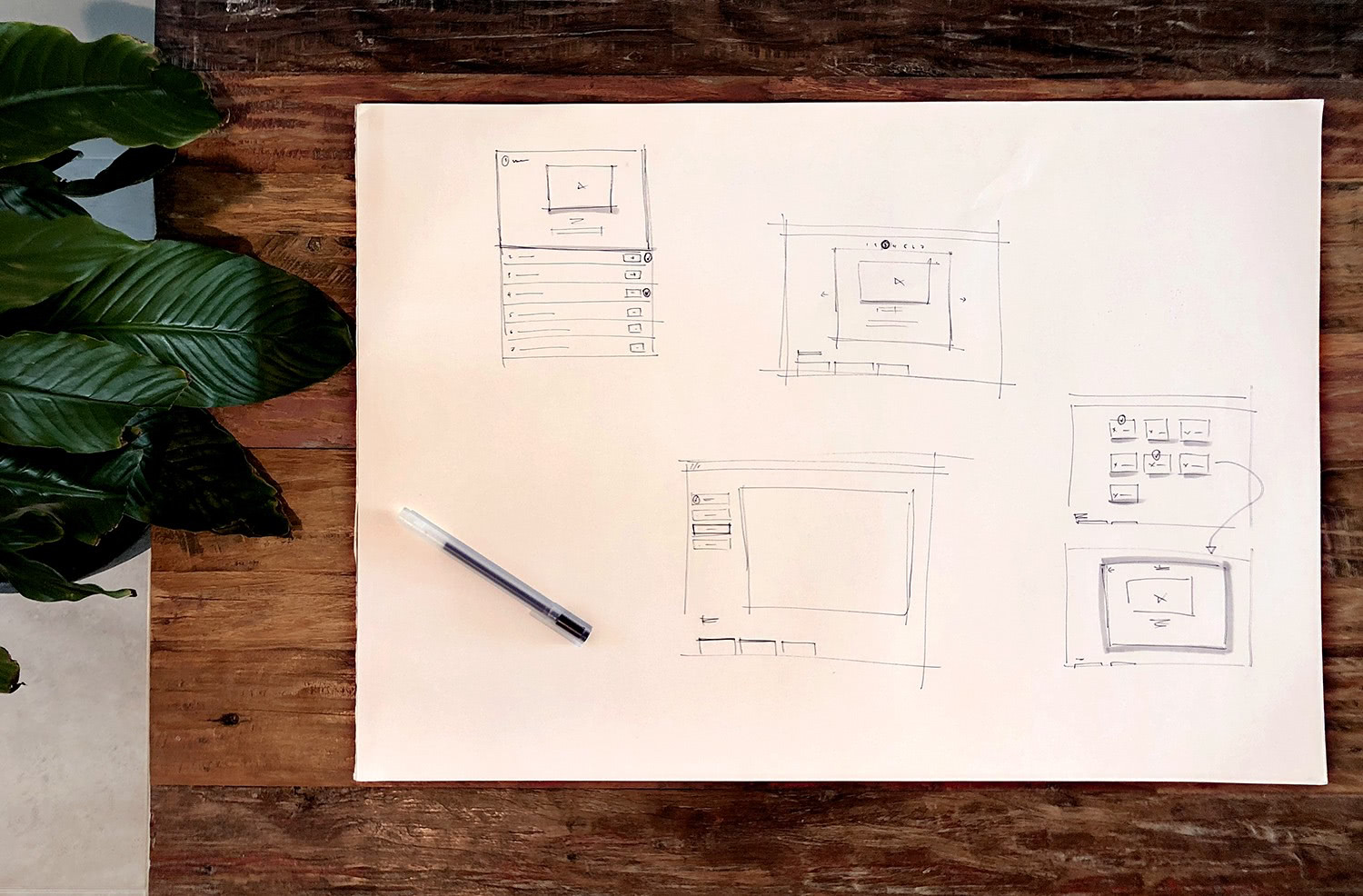 Initial sketches for the design