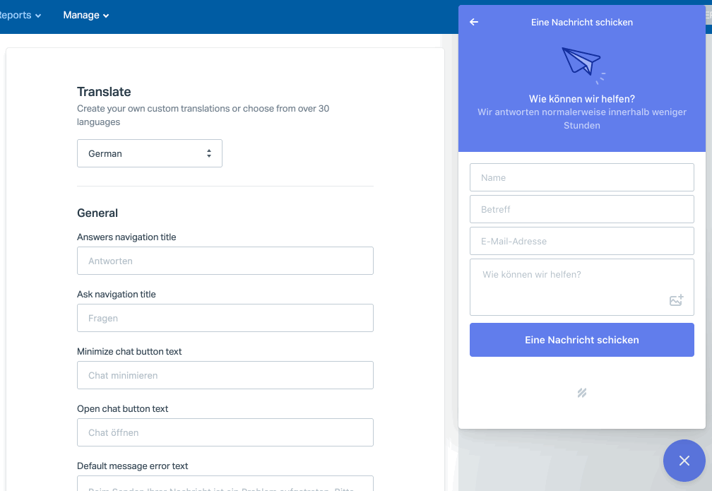 Beacon default language