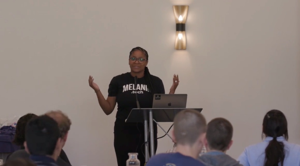 Chanita Simms gives a presentation