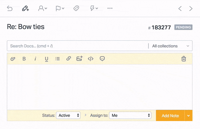 Help Scout’s @-mention feature