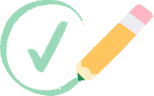 Illustration: pencil with checkmark